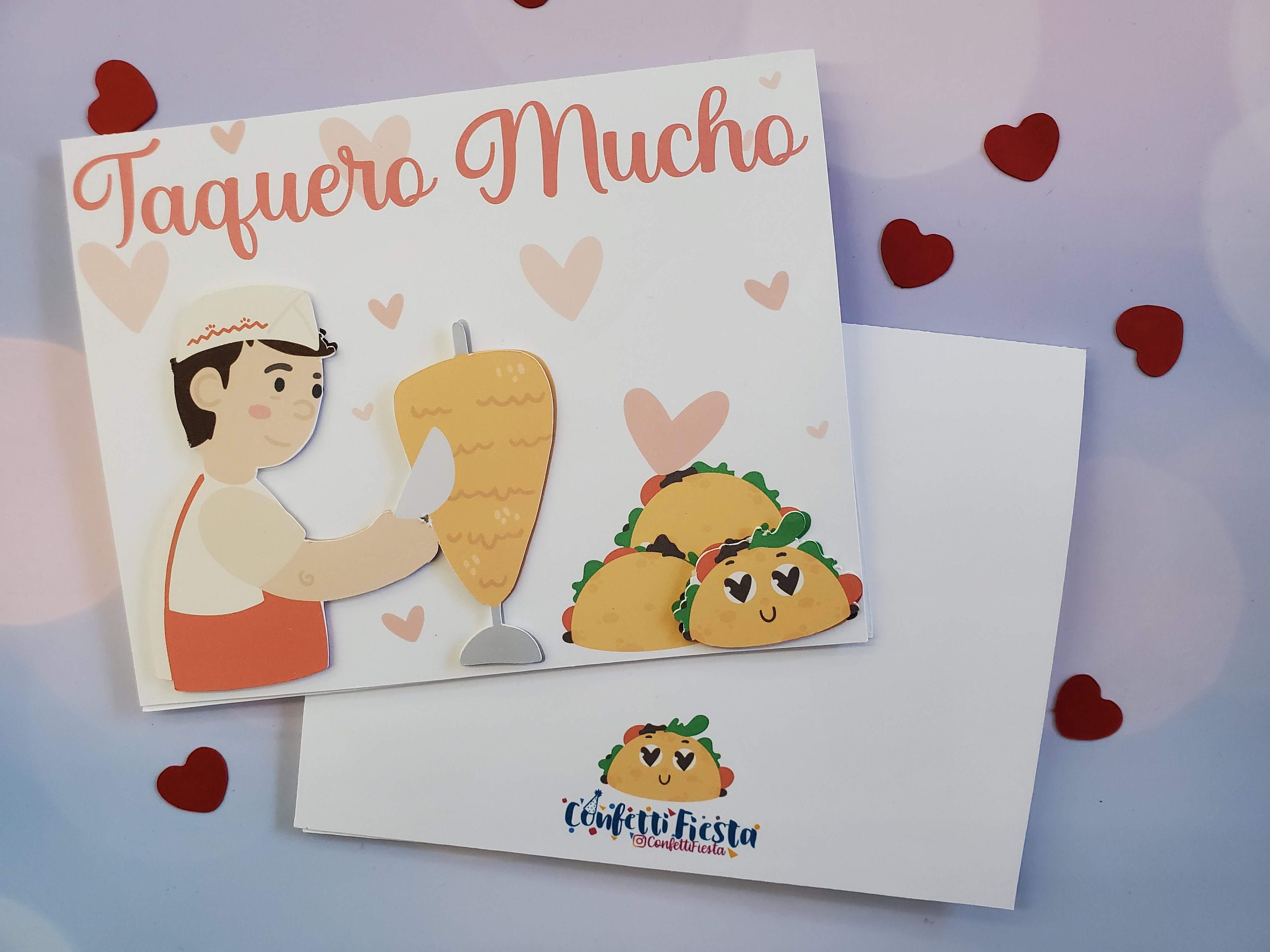 Taquiro Mucho Mexican Taco Valentines Day Card photo image picture