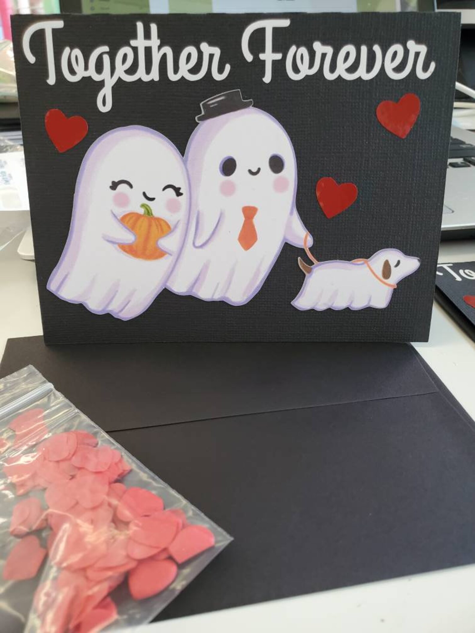 Ghost Valentines Card Spooky Love Card Halloween Valentines | Etsy