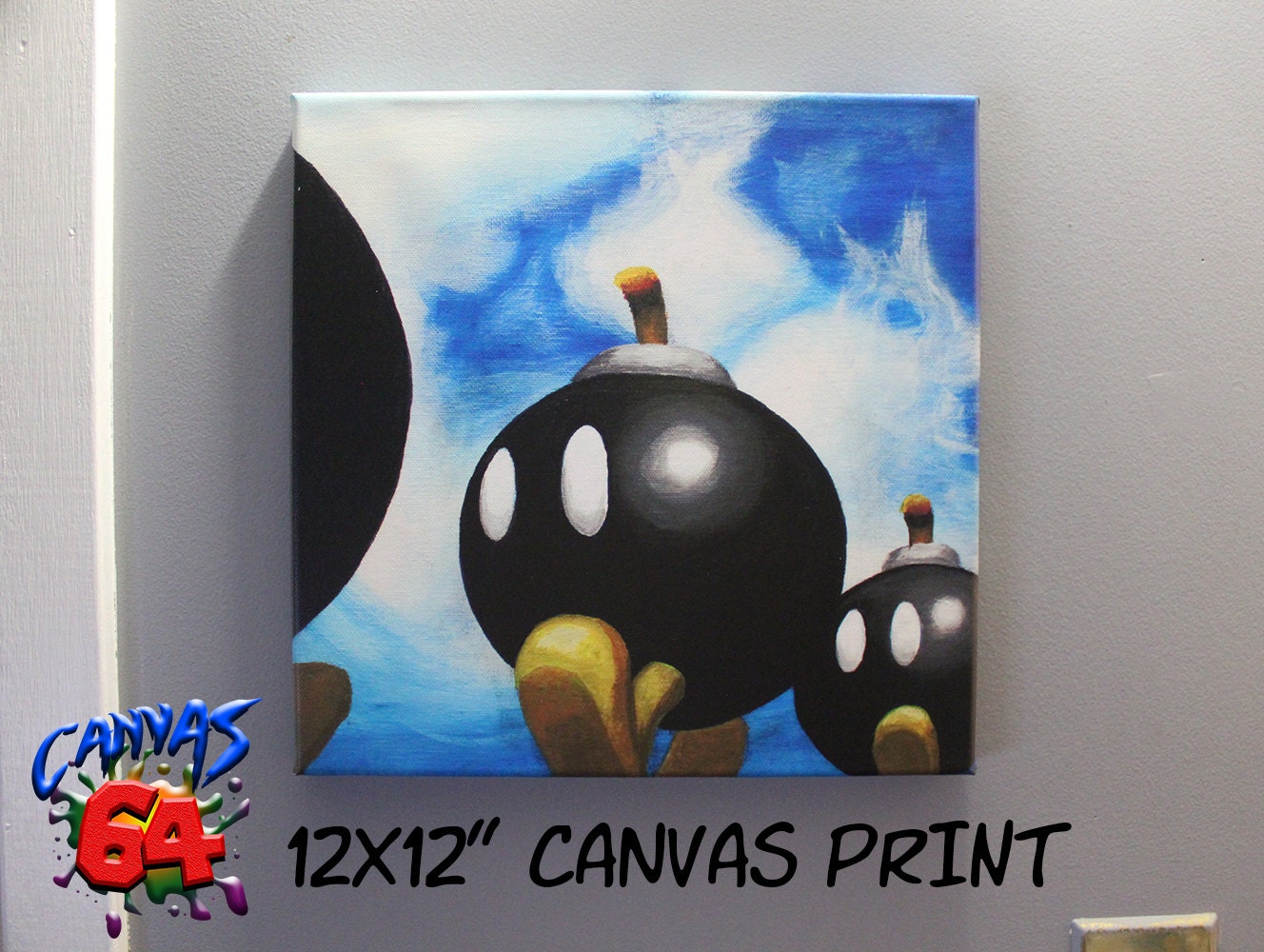 Bobomb Battlefield CANVAS PRINT super Mario 64 Painting Etsy