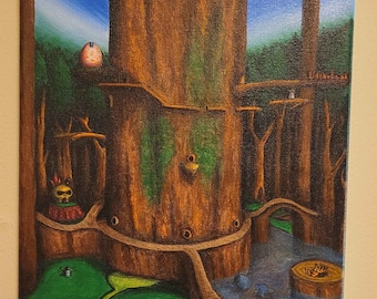 Click Clock Wood ORIGINAL ACRYLIC PAINTING (banjo-kazooie) Puzzle