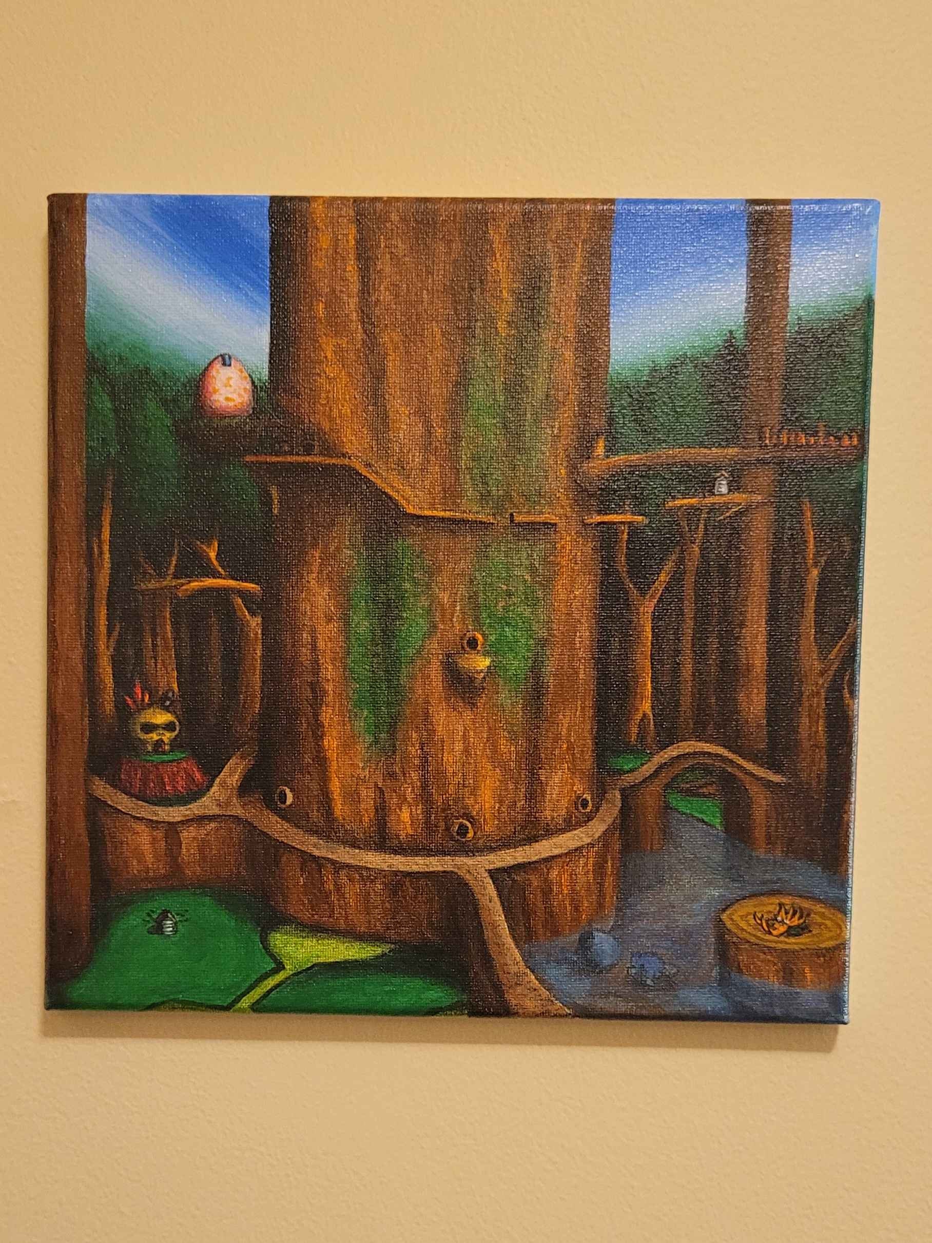 【レコード・吾郎作】鐘打ちコンチョ・バングル Click Clock Wood ORIGINAL ACRYLIC PAINTING (banjo-kazooie) Puzzle
