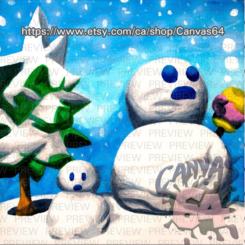 Cool Cool Mountain CANVAS PRINT super Mario 64 Painting Etsy