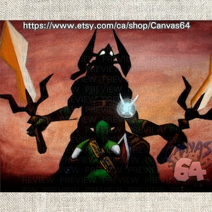 Link vs Ganon - The Final Battle - CANVAS PRINT - (Zelda, Ocarina of Time)