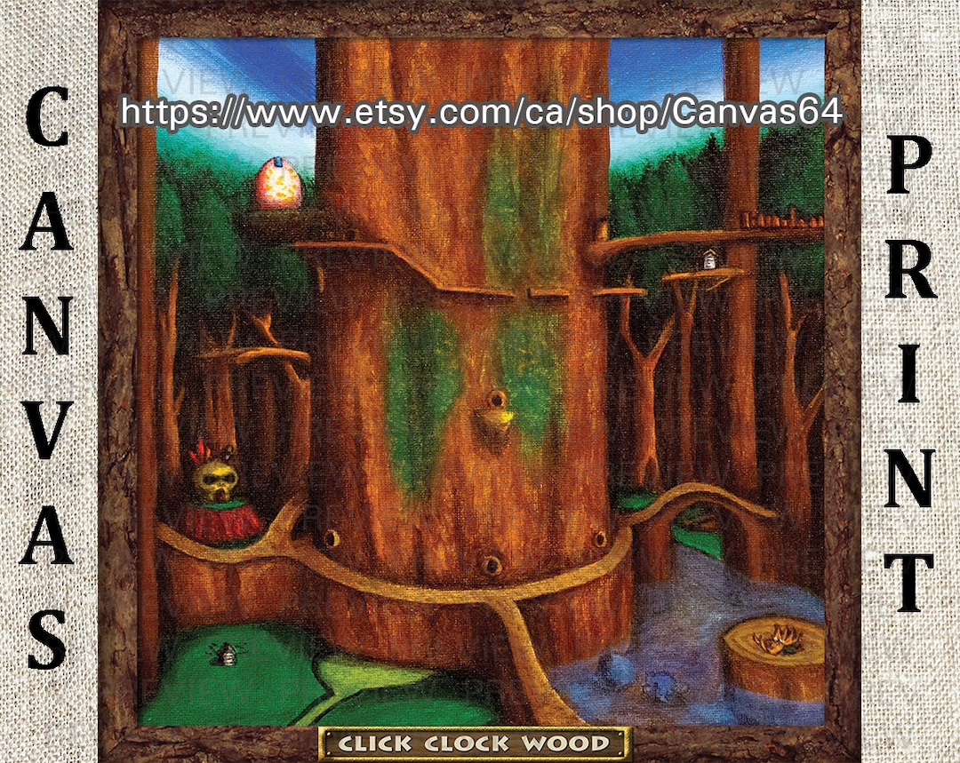 Click Clock Wood CANVAS PRINT banjokazooie Puzzle Portrait From