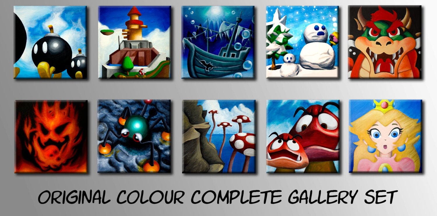 スーパーマリオ64 ギャラリーセット！ゲームに登場する絵画全10
