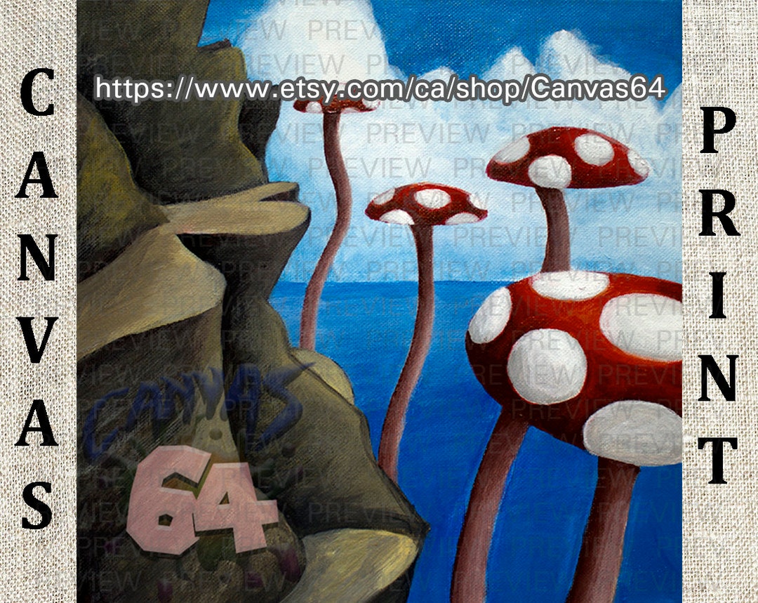 Tall, Tall Mountain CANVAS PRINT (super Mario 64) Painting From