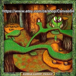 Bubblegloop Swamp CANVAS PRINT (Banjo-Kazooie) Puzzle Portrait from Gruntilda&#39;s Lair