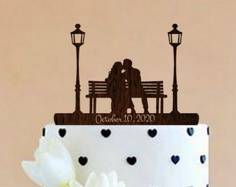 Country Bench Wedding Cake Topper Bride and Groom Park Bench Unique ...