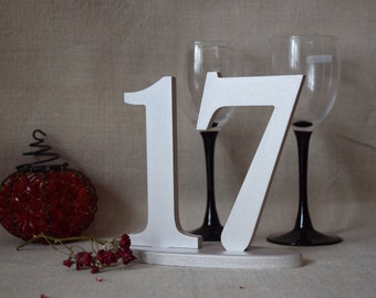 Wedding table number set 1-17 Wood table number Rustic number Elegant table DIY numbers Reception decor anniversary Wedding table decor