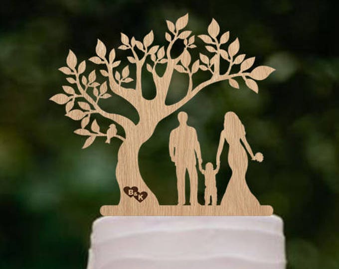 Personalized Tree Cake Topper With Kids, Family Topper With Tree ...