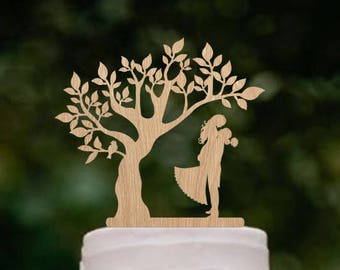 Wedding Cake Topper Mr & Mrs Topper Silhouette Bride and Groom Wood Cake Topper Wedding Decor Rustic Cake Topper Wedding Topper Tree Unique