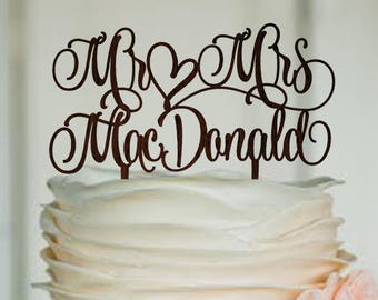 Mr & Mrs Topper Wedding Cake Topper Rustic Surname Cake Topper Last Name Topper Personalized Topper Cake Topper Wood Custom Cake Topper 1