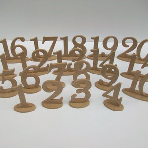 Set 1-20 Wedding table numbers wooden table numbers wedding table decor table number decoration elegant wedding table numbers DIY image 5