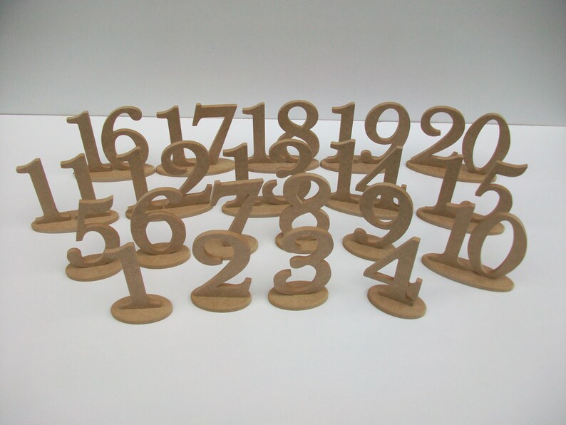 Set 1-20 Wedding table numbers wooden table numbers wedding table decor table number decoration elegant wedding table numbers DIY image 5