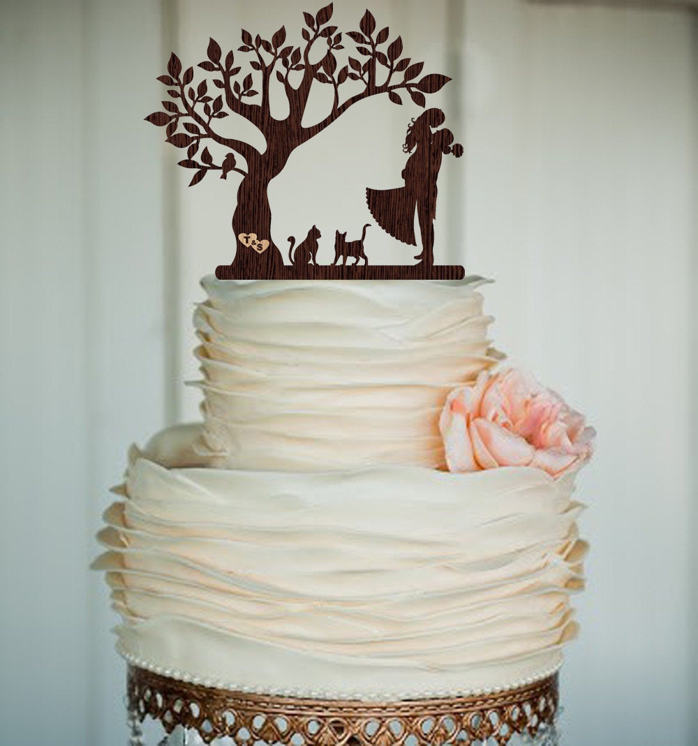 Wedding Cake Topper Mr & Mrs Silhouette Couple Bride and Groom ...