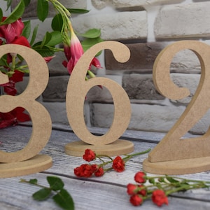 Set 1-20 Wedding table numbers wooden table numbers wedding table decor table number decoration elegant wedding table numbers DIY image 1