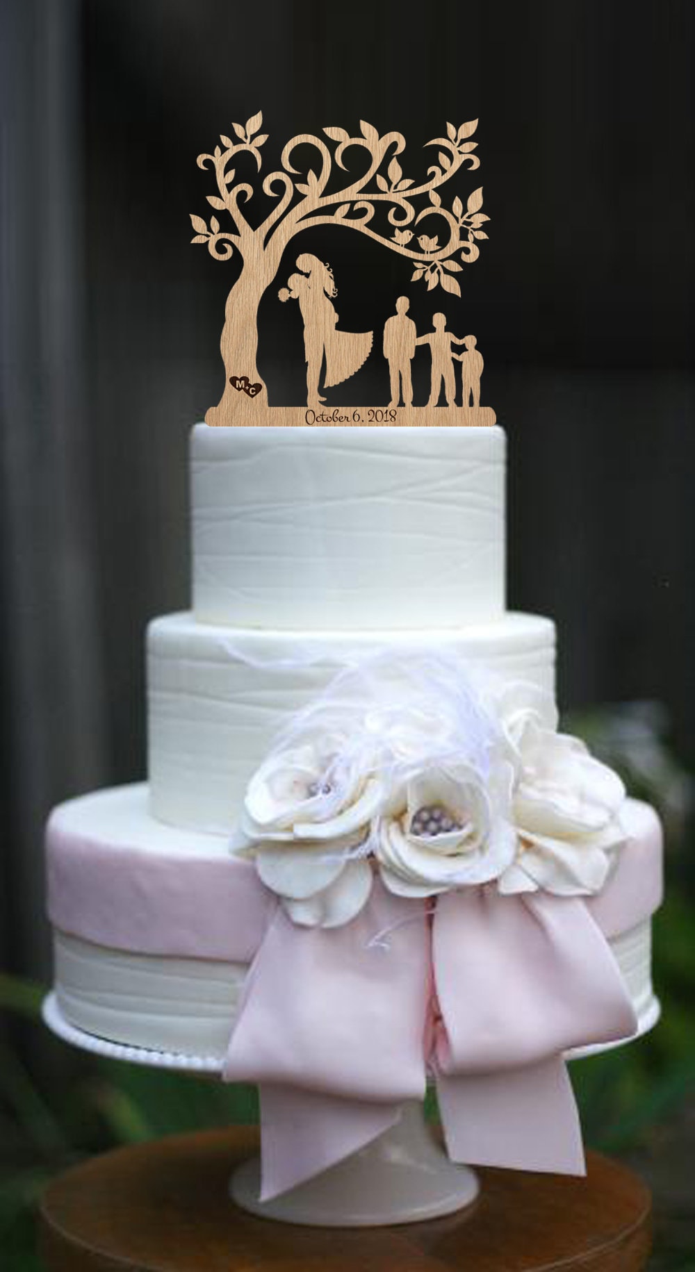 Wedding Cake Topper With Children Bride and Groom Family - Etsy