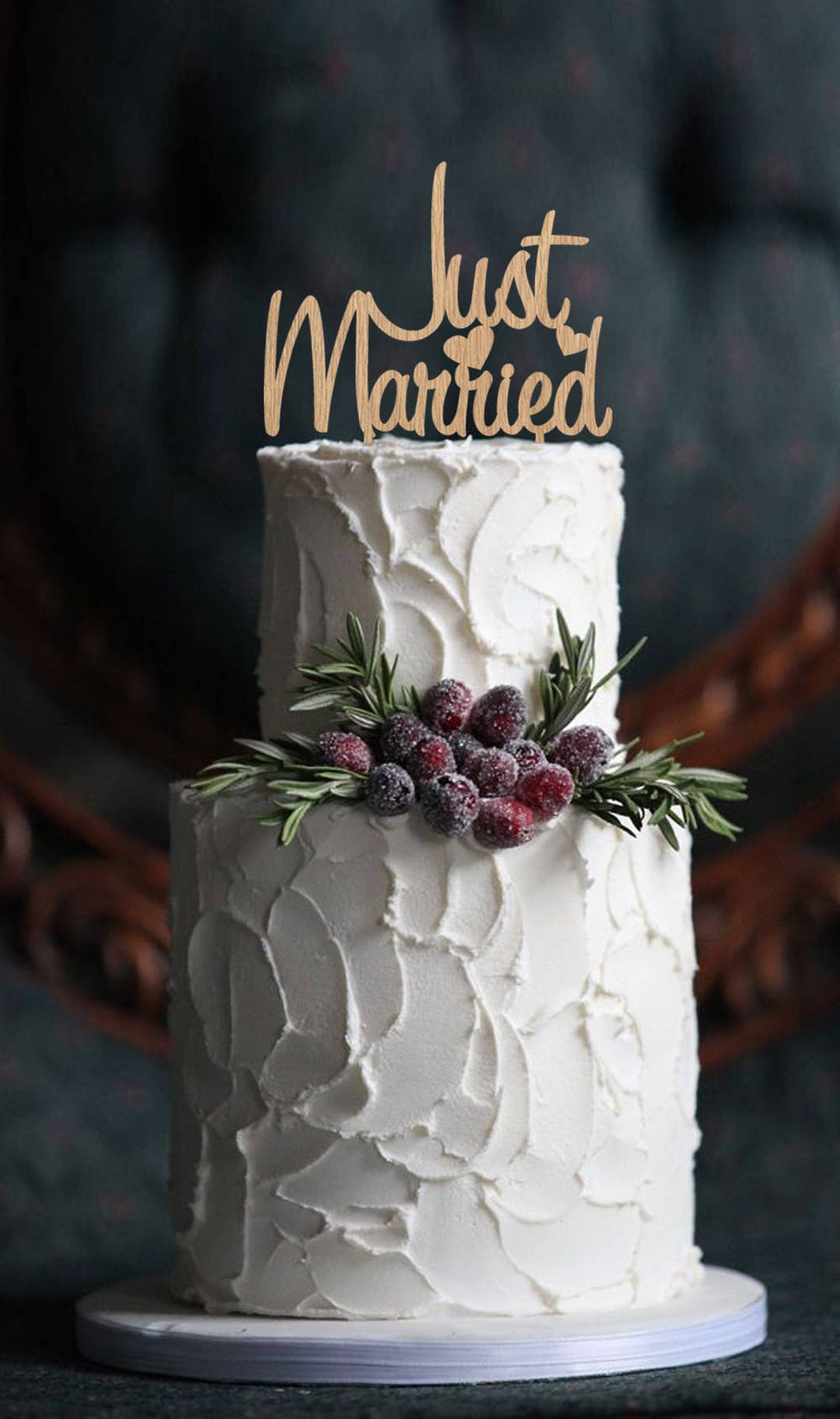 Wedding Cake Topper Just Married Wood Cake Toppers Accessory for ...