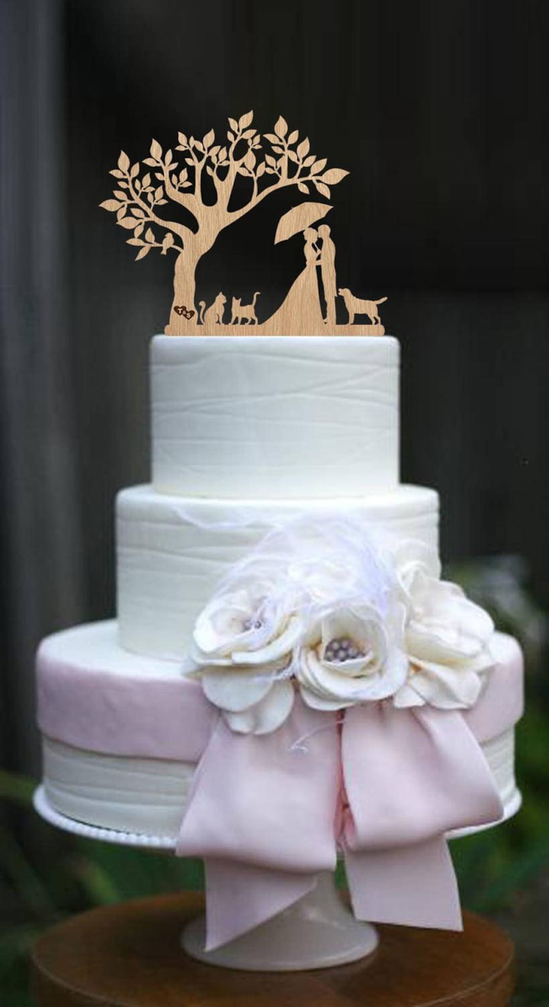 Cake Topper Mr & Mrs Silhouette Couple Bride and Groom Personalized ...