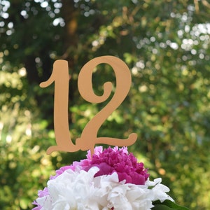Set 1-20 Wedding Table Number on stick Wedding table names Rustic table numbers Wedding table decor DIY table numbers Table decorations gold