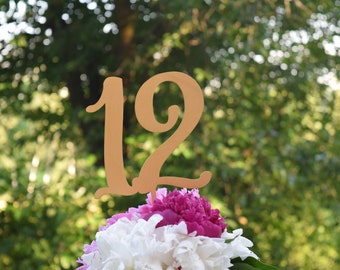 Set 1-20 Wedding Table Number on stick Wedding table names Rustic table numbers Wedding table decor DIY table numbers Table decorations gold