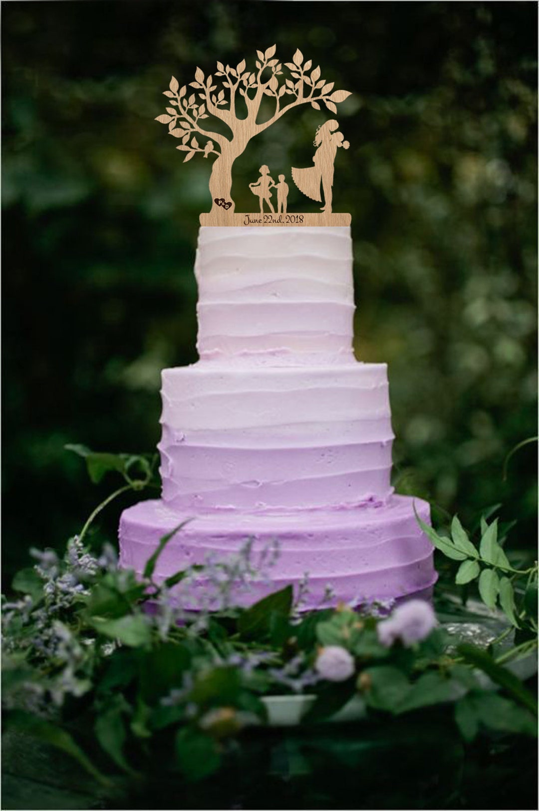 Wedding Cake Topper Silhouette Groom and Bride With Kids Family ...