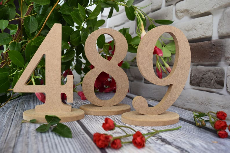 Set 1-20 Wedding table numbers wooden table numbers wedding table decor table number decoration elegant wedding table numbers DIY image 2