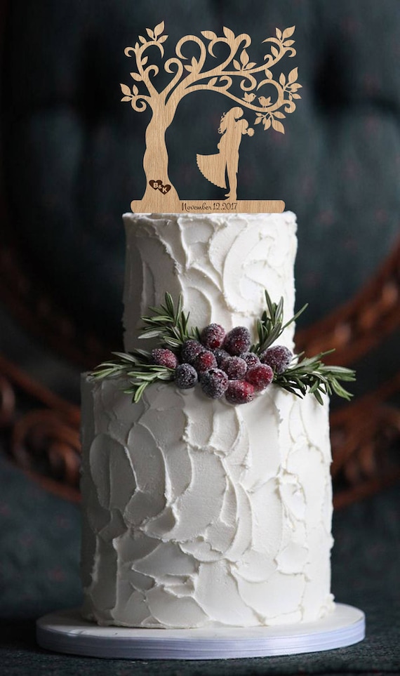 wedding cake topper wooden