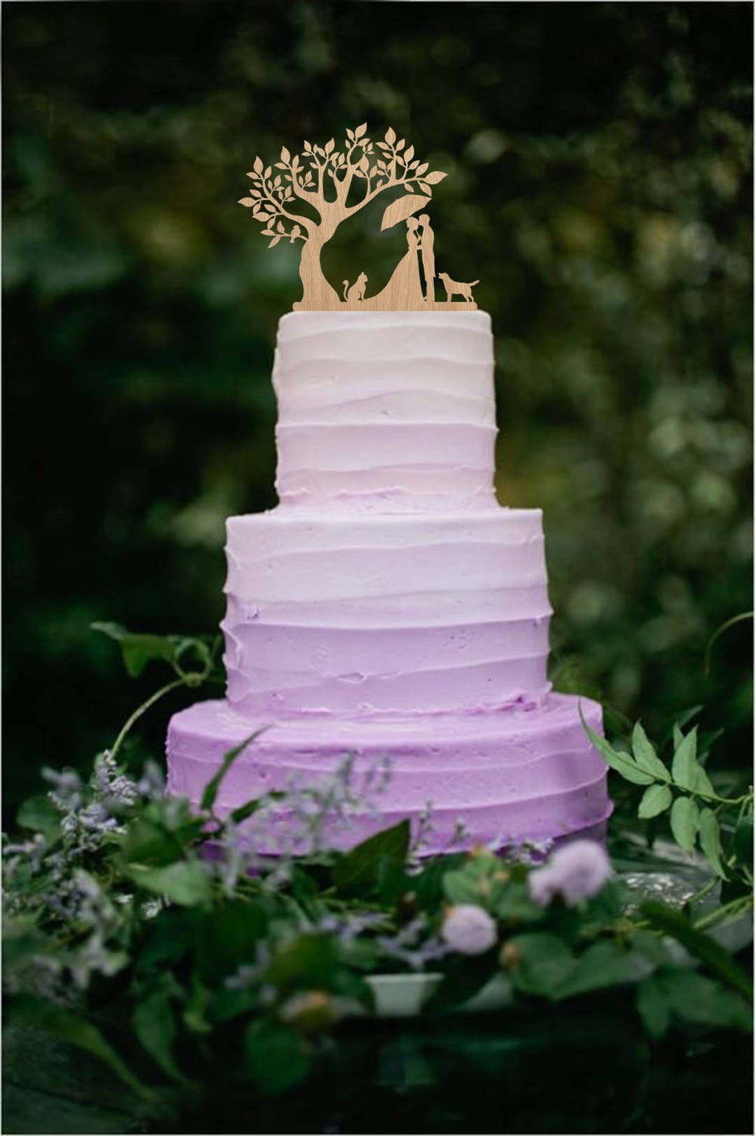 Silhouette Cake Topper Wedding Bride and Groom Kissing Cake Topper Wood ...