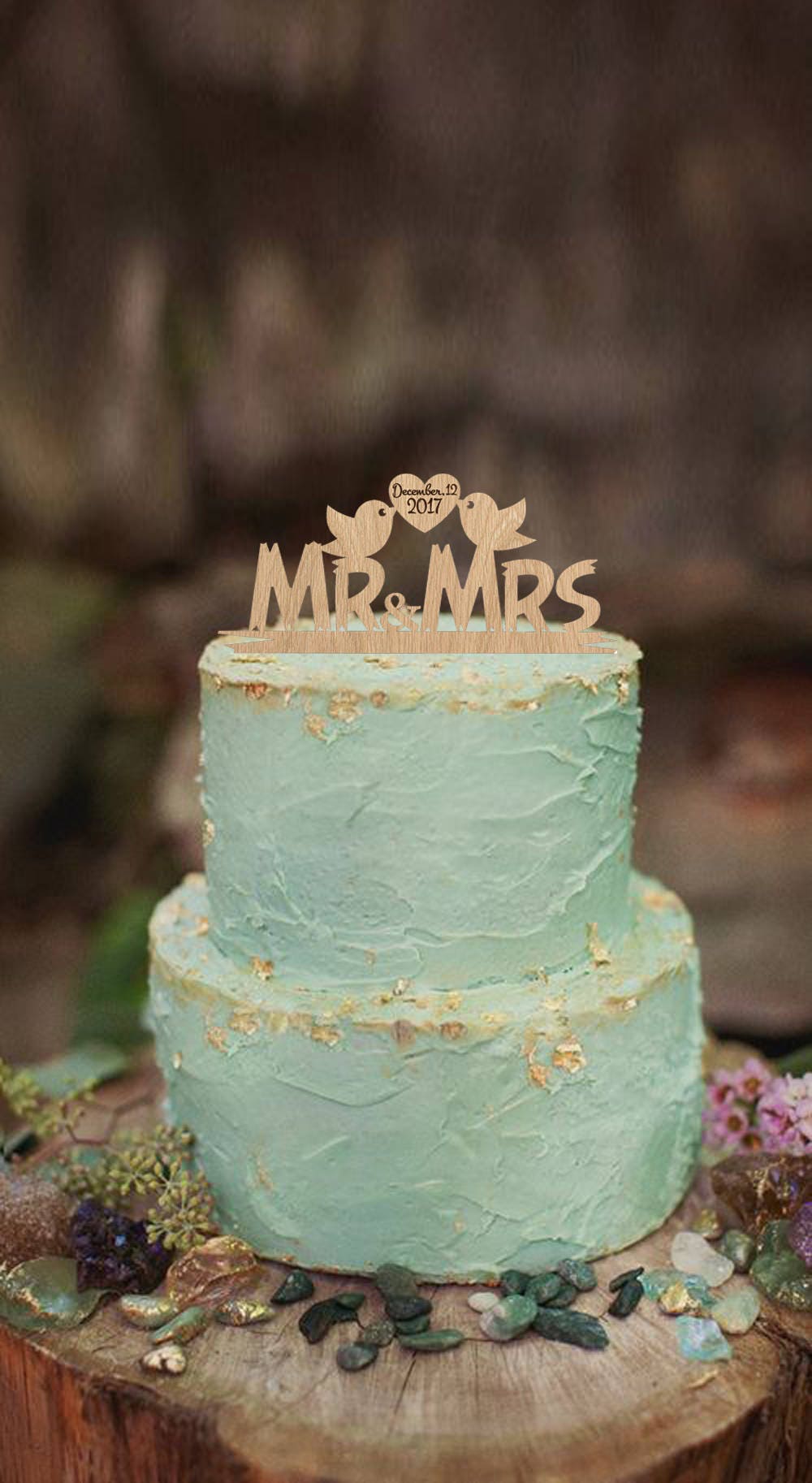 Lot De 3 Décorations De Gâteau De Mariage Mr & Mrs Décoration