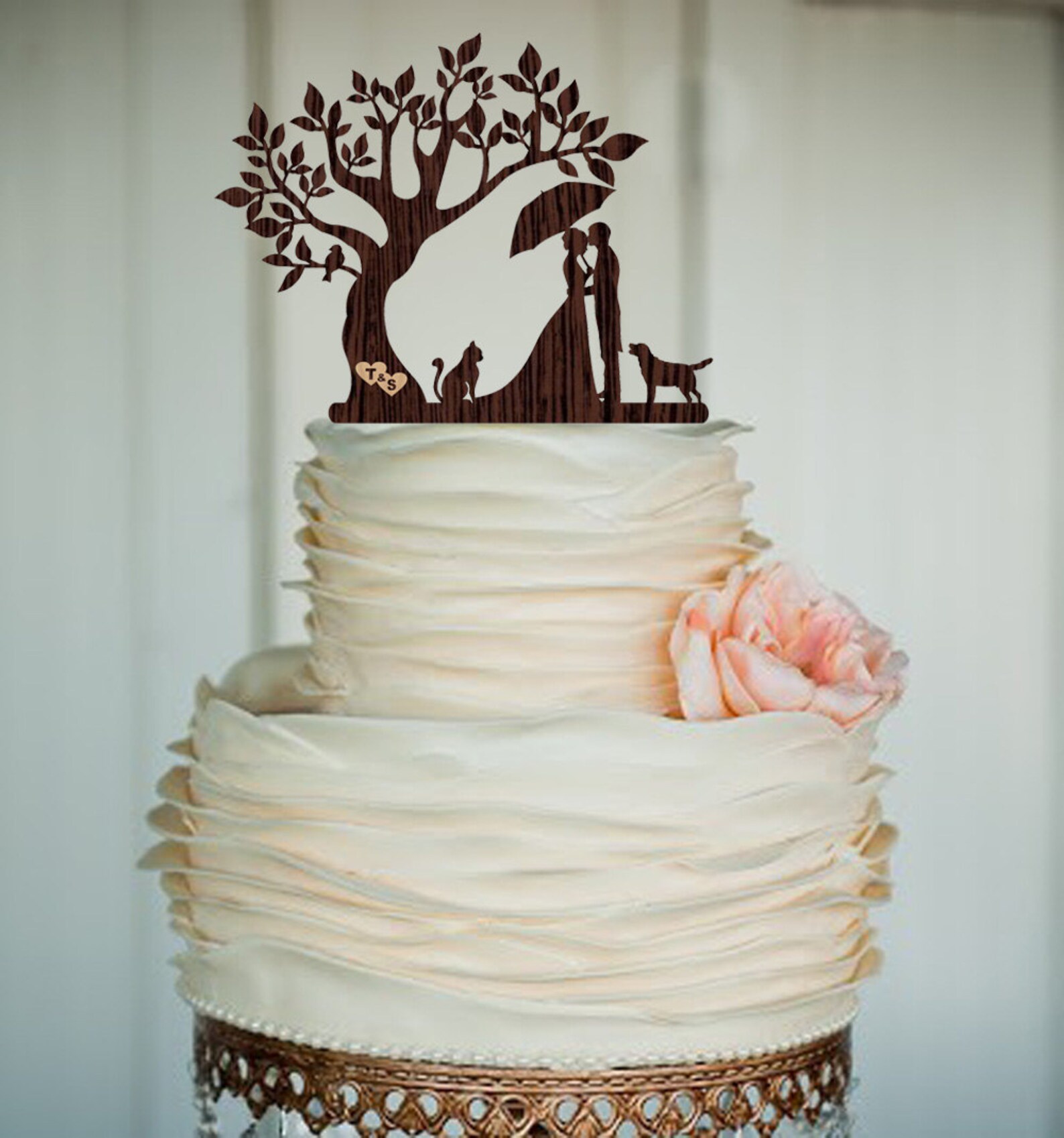 Rustic wedding cake topper wedding tree with bird cake topper Etsy