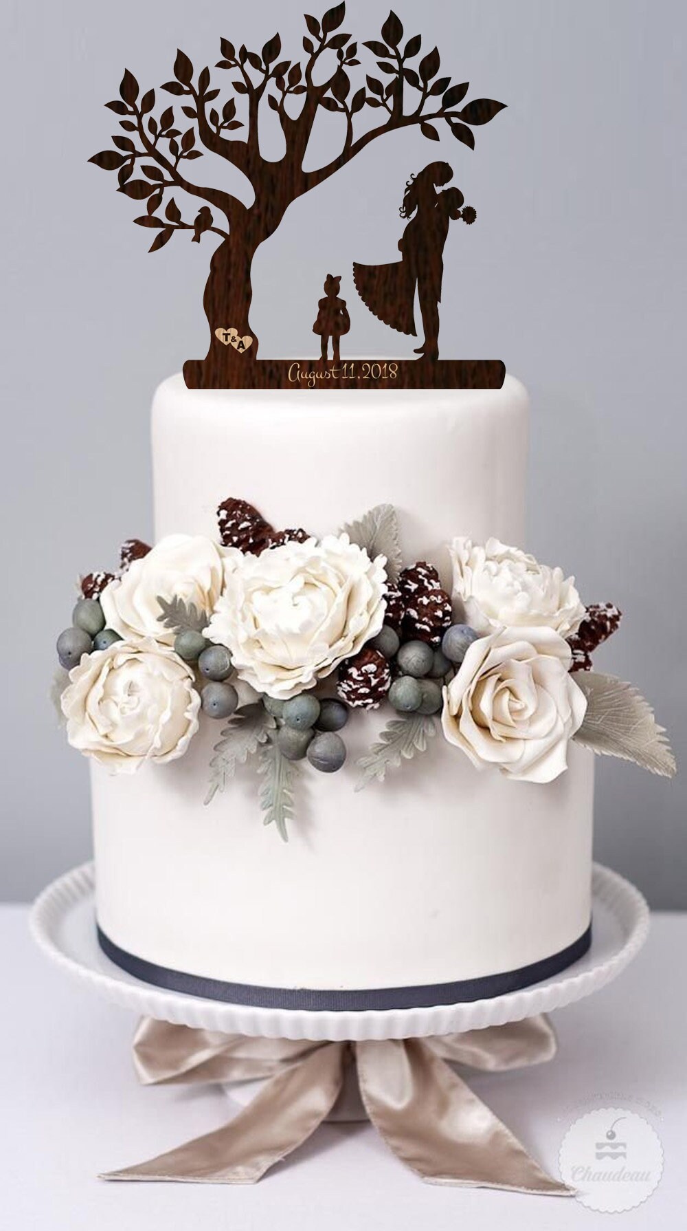 Wedding Cake Topper Bride and Groom Cake Topper With Kids Love Family ...