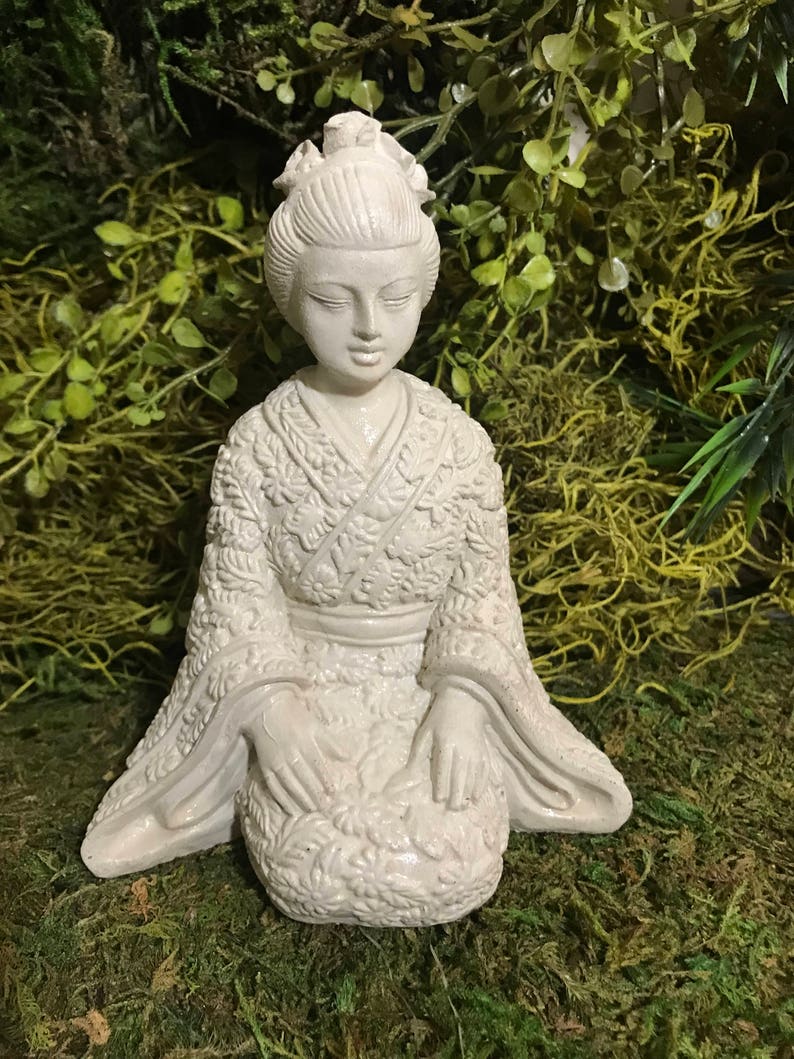 Concrete Geisha Girl Statue image 0