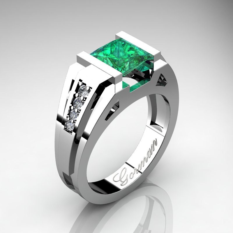 Emerald Oval Cabochon Ring - Intini Jewels