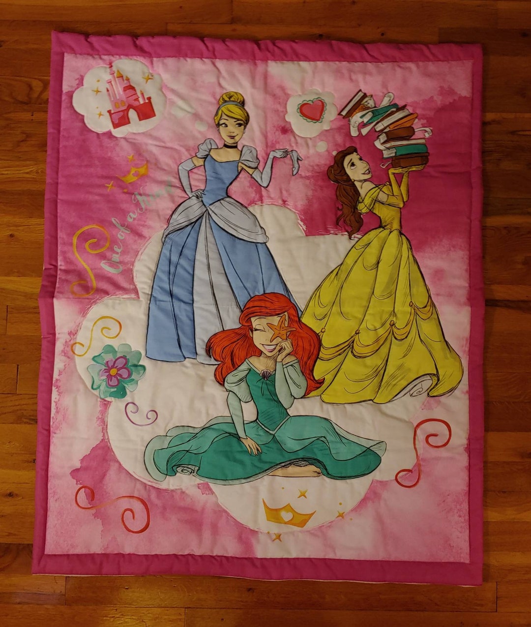 Princess Panel Quilted Wall Hanging / Play Mat W/ Cinderella, Little ...