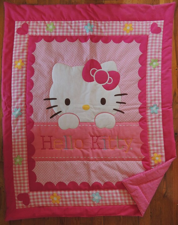 Hello Kitty Quilted Panel Wall Hanging Play Mat With Pink Etsy