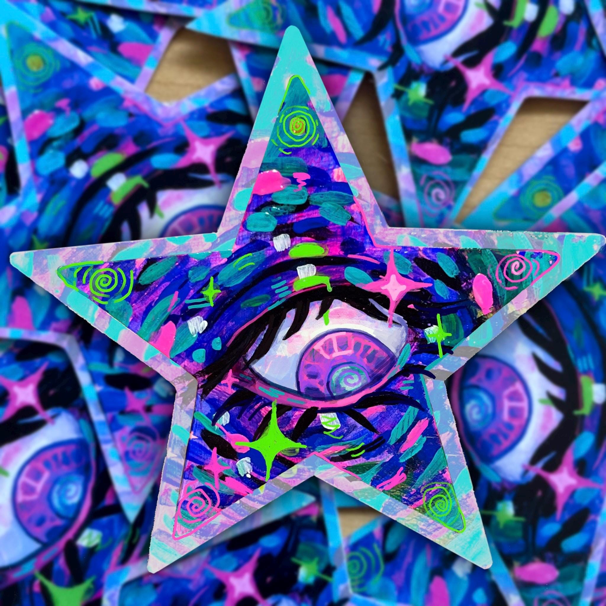 The Star Watcher - Vinyl Sticker Art - Etsy