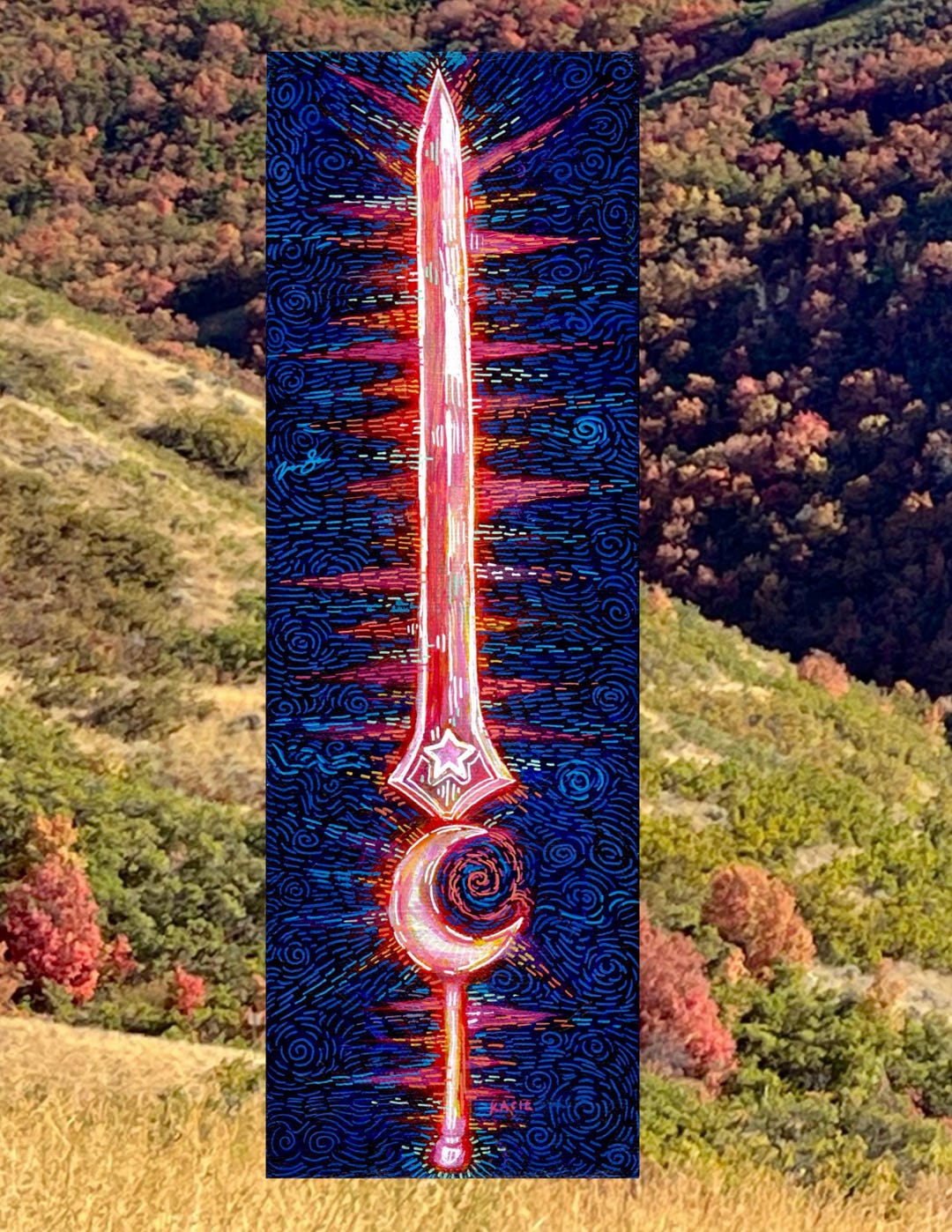 Glow Sword - Original Acrylic Painting 12