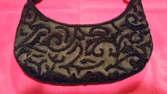 Black Beaded Evening Clutch - image 2