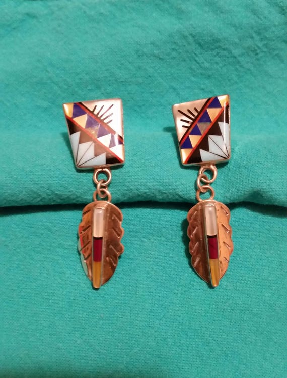 Native American Sterling and Multistone Earrings