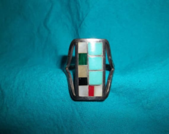 SALE Multi Stone Silver Ring Size 11