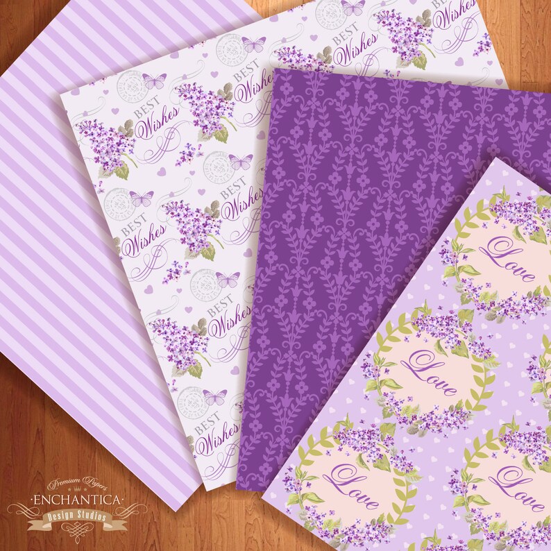 Lilac Digital Paper Digital Paper Lilac Lilac Floral Digital Etsy