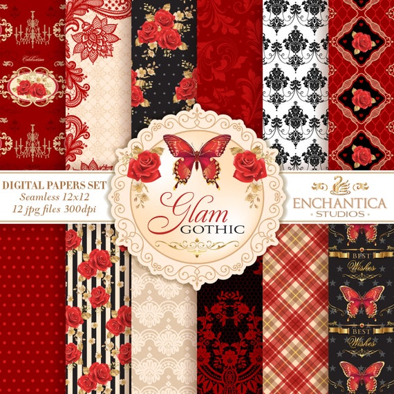Gothic Digital Paper Digital Paper Gothic Gothic Digital Etsy