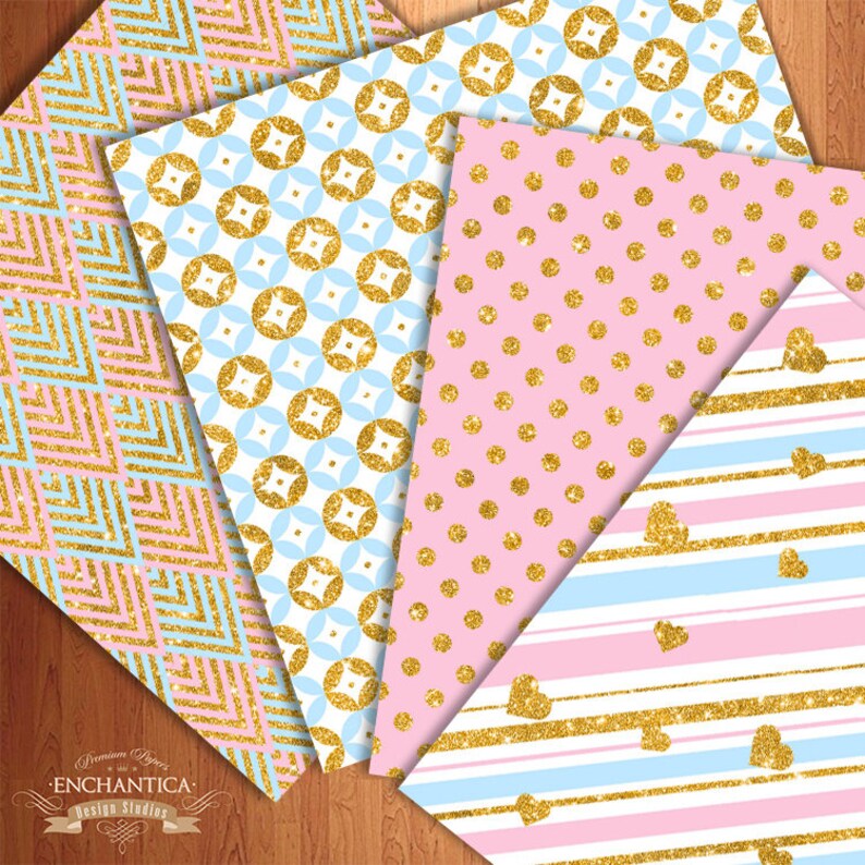 Pastel Glitter Paper Pastel Digital Paper Pink And Blue Etsy
