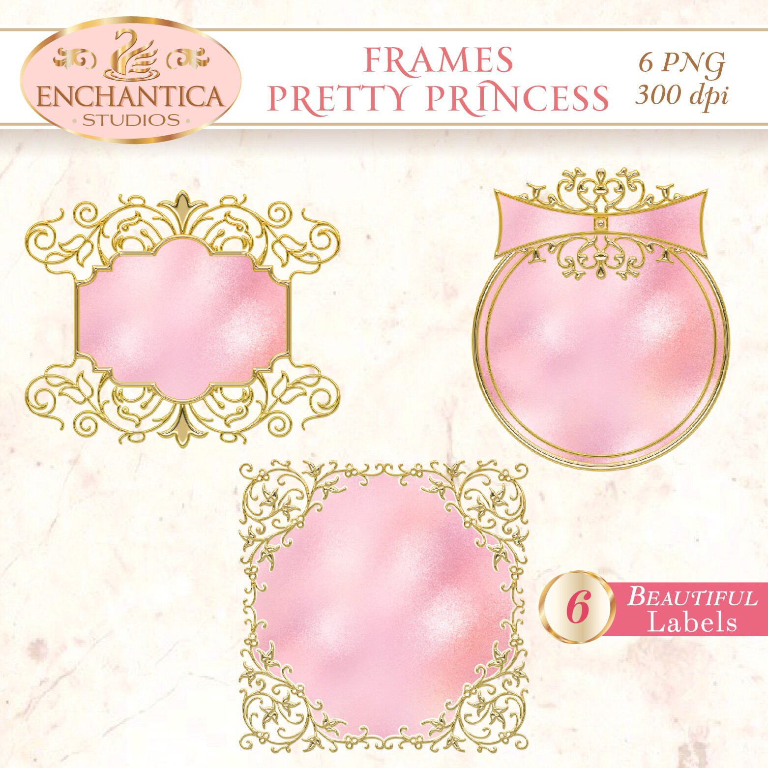 Pink Frame Clipart Labels Clip Art 50