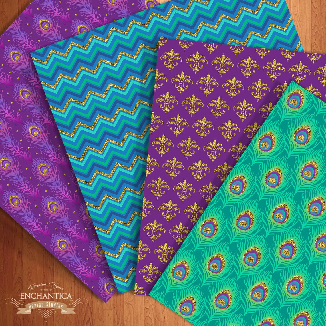 Peacock Digital Paper Digital Paper Peacock Peacock Etsy