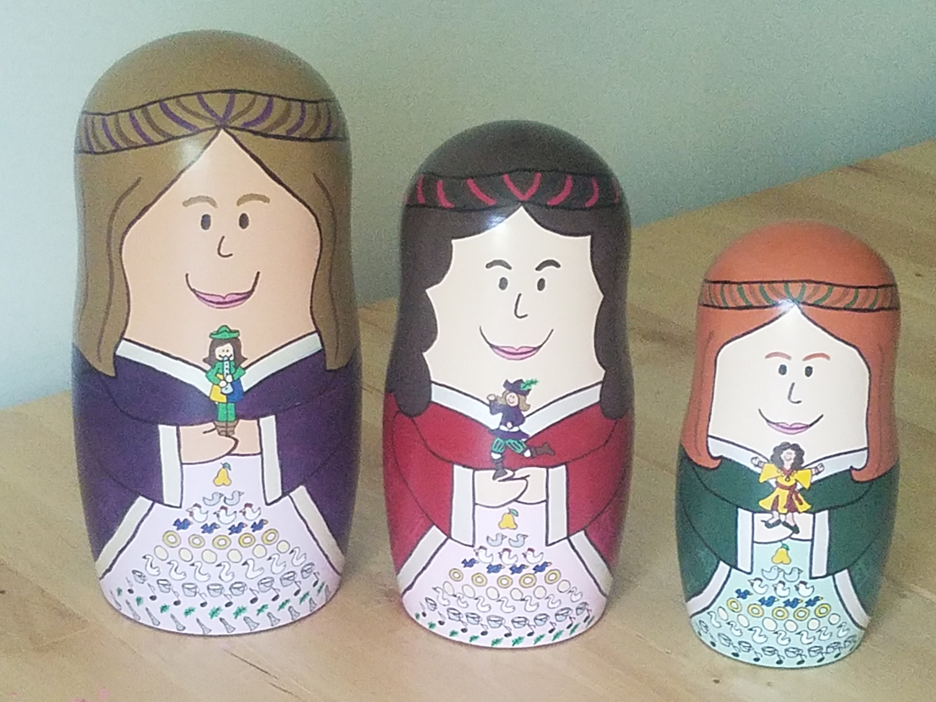 12 Days of Christmas Nesting Dolls Etsy