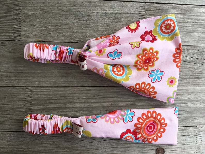 1 hairband girl flowers colorful pink