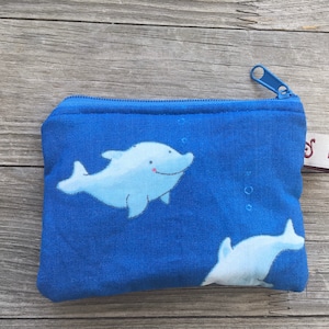Geldbeutel, Schatztäschchen Delfin blau