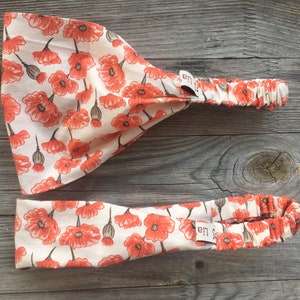 1 Haarband Mohnblume rot creme Bild 2